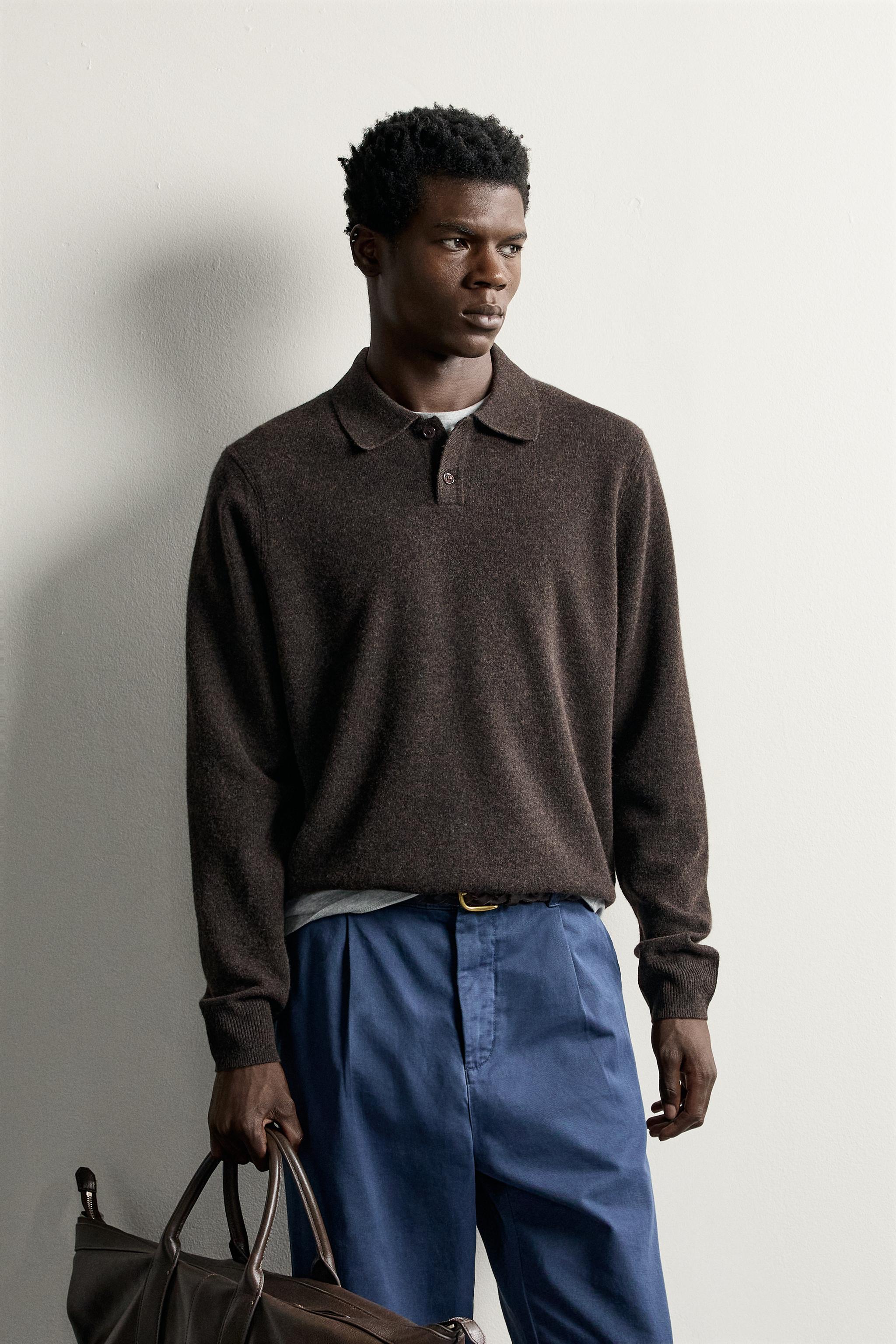 POLO EN MAILLE REGULAR FIT MÉLANGE DE LAINE